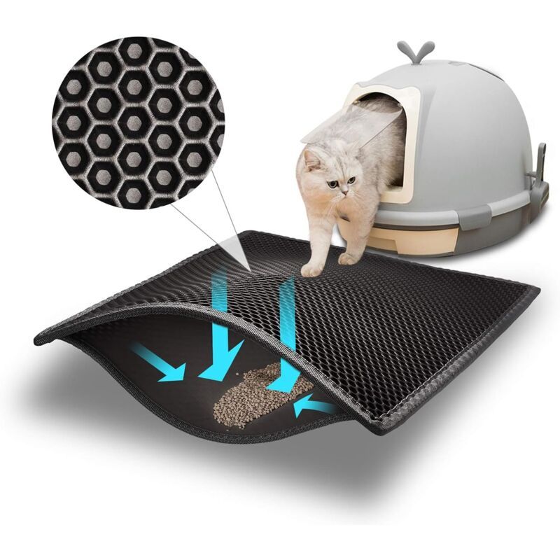 Double Layer Cat Litter Mat Black, 30 x 45 cm