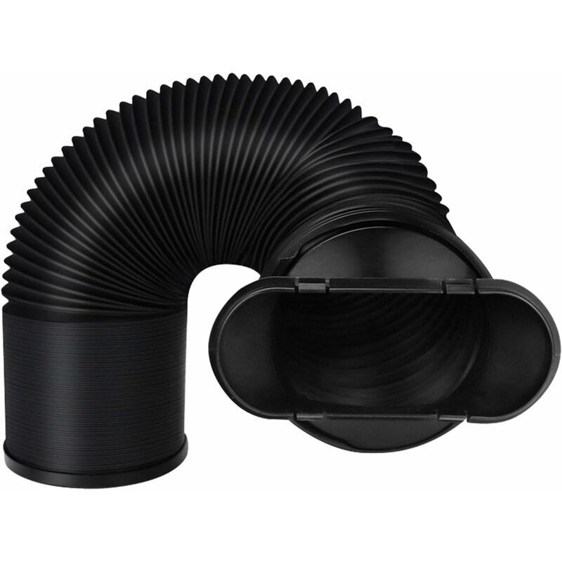 Mobile Air Conditioner Exhaust Hose Kit Black Flat Mouth, Diameter 15 cm Length 22-150 cm