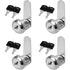 4 Pcs Cylinder Furniture Locks for Cupboards Cabinets and Wardrobes, 25 mm