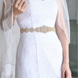 Bridal Belt | Belt | Women's Belt | Wedding Accessories | White Ribbon Organza | Glitter Belt | Gold