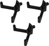 Tool Hooks for Garden Shed - Set of 3 | Double-Head Design for Shovels and Rakes | Handy Storage Accessories | Compatible with Garden Shed - Black