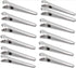 12 Stainless Steel Bag Clips - Airtight Seals for Coffee, Chips & Food - Strong Jaw Grip for Freshness Preservation - Kitchen Organization & Storage Accessories - Silver
