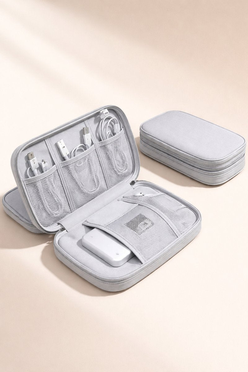 Cable Organizer Bag Grey – Travel & Storage Accessories – Compact & Portable – Water-Repellent – For Cables & Electronics