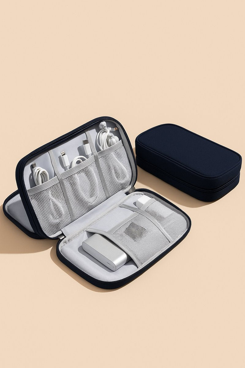 Cable Organizer Bag Grey – Travel & Storage Accessories – Compact & Portable – Water-Repellent – For Cables & Electronics
