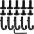 Set of 16 Storage Hooks for Suncast, 5 Black J-Shaped Tool Hooks Organizer with Long Wrench Short Screw Compatible with Suncast/Craftsman Storage Accessories