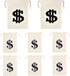 Pack of 8 Fabric Bags - Small Dollar Sign - Drawstring - Coin Pocket - Storage Accessories