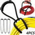 4 pieces - Cable management strap - Cable management strap - Carrying rope - Handle - Storage rope - Storage accessories - Suitable for cable storage - Tools - Water pipes - Black - 10*40cm