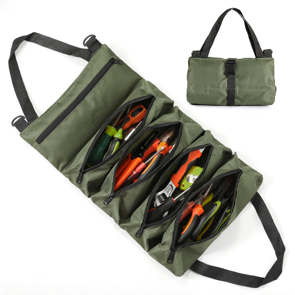 Tool bag - storage bag - tool bag - tools not included - foldable - portable - storage accessories - suitable for electricians and repairmen - tool bag - green - 47*28 cm