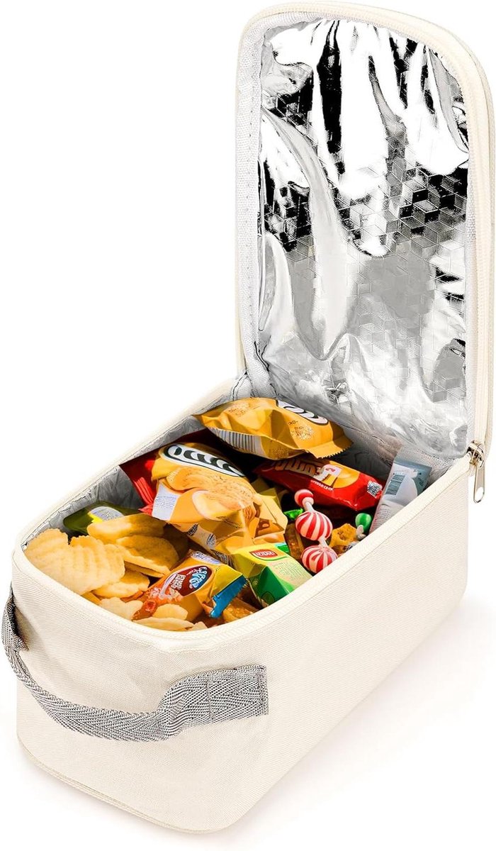 Allecto - Thermally insulated container for fruit - Lightweight and leak-proof - Portable outdoor cooler bag - Storage accessories - Suitable for picnics (beige) Travel snack bags.