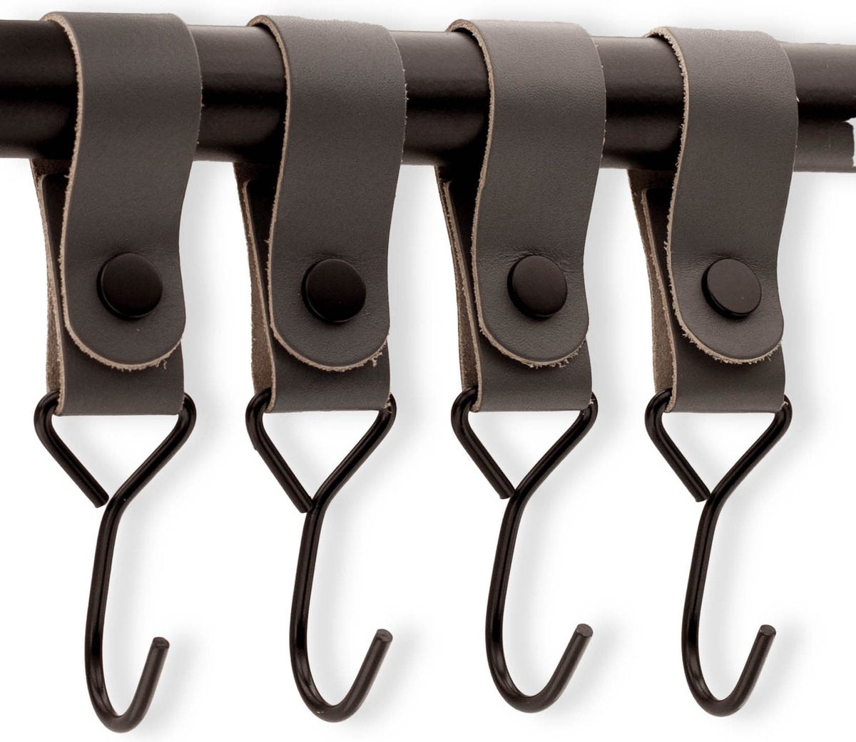Brute Strength - Multifunctional Hook with Leather Loop - Cognac - 2 pieces - Coat Hook - Camping Hook - Leather - Hanging Hooks - Towel Hooks