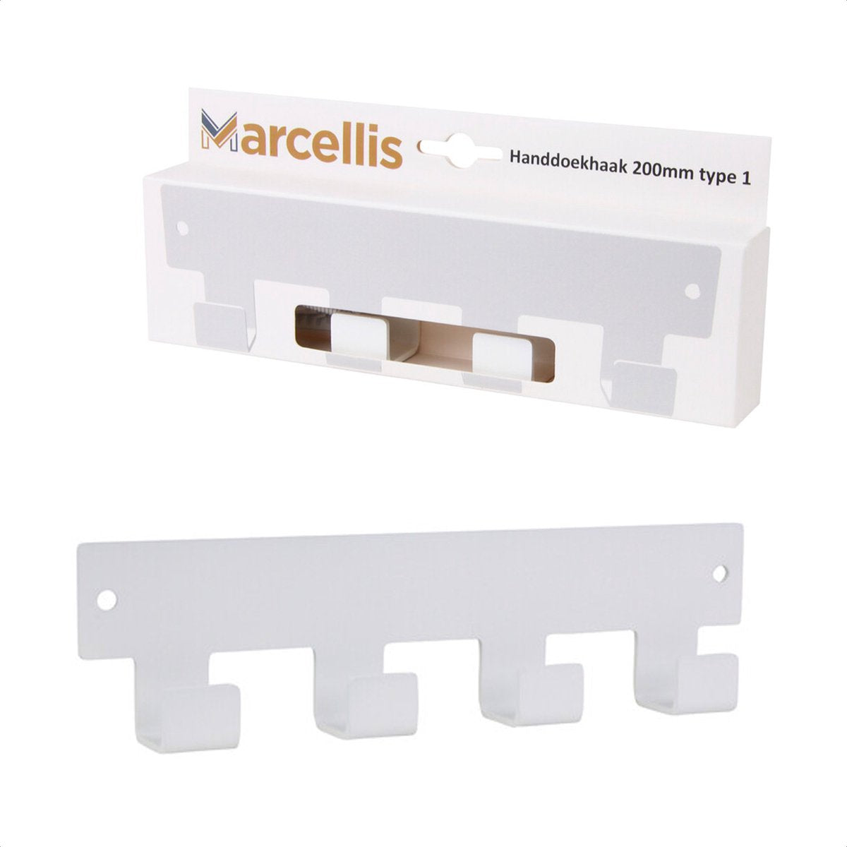 Marcellis - 1x Industrial towel hook - towel holder - hanging hook - 6 hooks - stainless steel