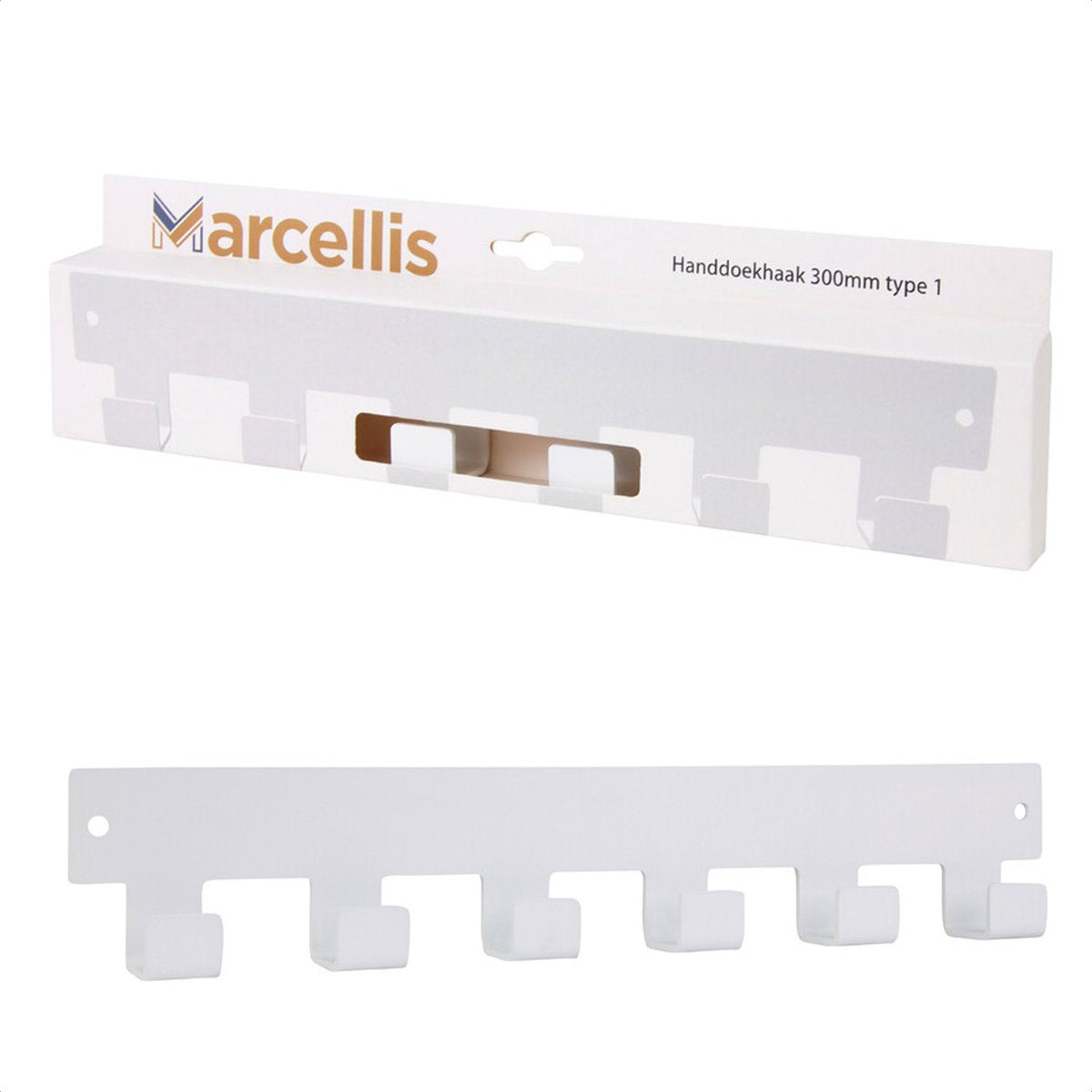 Marcellis - 1x Industrial towel hook - towel holder - hanging hook - 6 hooks - stainless steel