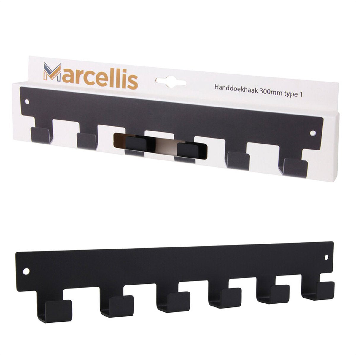 Marcellis - 1x Industrial towel hook - towel holder - hanging hook - 6 hooks - stainless steel