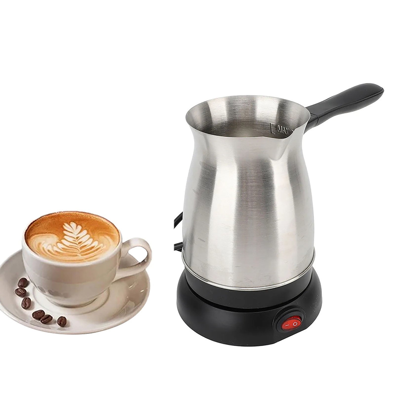 Coffee Maker, Turkish Electric Coffee Maker Machine, Stainless Steel Electric Coffee Pot for Delicious Turkish & Greek Coffee, 600ML,5 to 6 Cup Brewing Capacity,110V US Plug