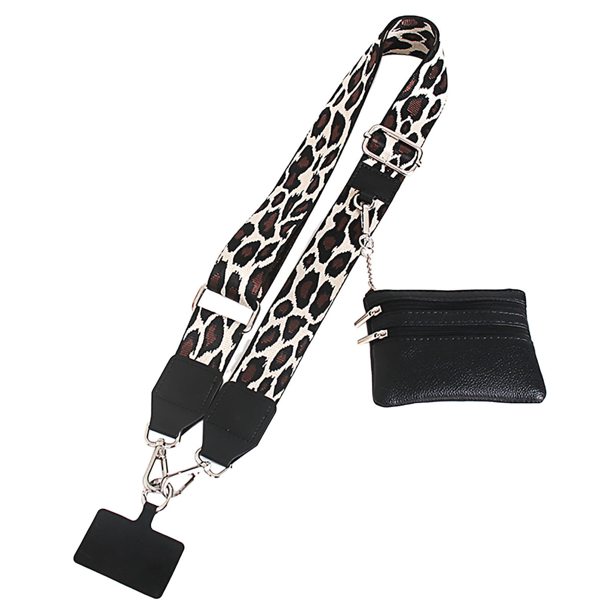 Phone Strap with Zippered Pouch, 2024 New Clip and Go Strap for Phone with Wallet Crossbody, Cross Body Phone String with Zipper Wallet Pouch, Adjustable Phone Strap Crossbody One Size E-3