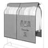 Dustproof Clothes Rack Cover Expandable Hanging Closet Cover Shoulder Dust Cover Clothes Protector for Coats Suits Dresses Grey