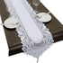 Lace Table Runner Dresser Scarf Embroidered Table Runners with Exquisite Flower Vintage Shabby Chic for Wedding Holiday Dinning White