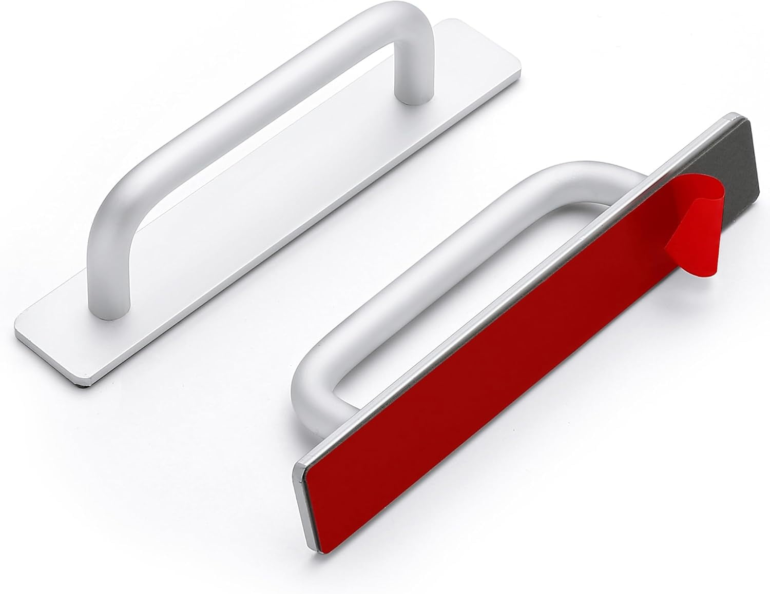 2 Pack Adhesive Handles Self Stick Instant Cabinet Handles 5.83" Stick on Cabinet Handles Drawer Push Pull Handles Helper Sliding Screen Door Handles for Sliding Closet Window Wardrobe - 5.83 In Length Black