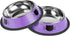 2/3Pcs Cat Bowls Non-Slip Stainless Steel Small Cat Food Bowls Unbreakable Thicken Cat Feeder 7 Oz Cat Dishes Suitable for Indoor Small Pets Removable Rubber Base Easily Clean Lovely Color Purple