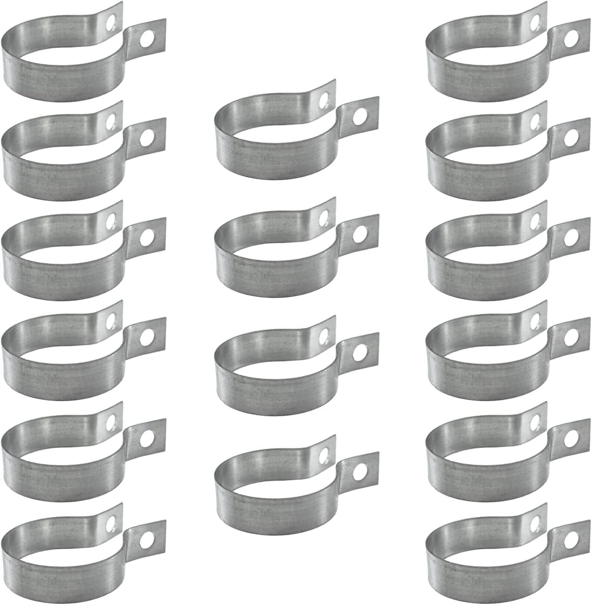 16 Pcs Brace Bands Chain Link Fence, Galvanized Steel Chain Link Brace Band Use for 1-7/8" Outside Diameter Post/Pipe, Gate, Fences Panels Silver