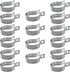 16 Pcs Brace Bands Chain Link Fence, Galvanized Steel Chain Link Brace Band Use for 1-7/8" Outside Diameter Post/Pipe, Gate, Fences Panels Silver