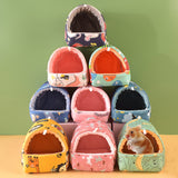 Yirtree Cartoon Pattern Guinea Pig Cave House Bed, Rabbit Squirrel Chinchilla Hamster Hedgehog Nest Hideout, Small Animals Cage Warm Supplies, Machine Washable L Dinosaur