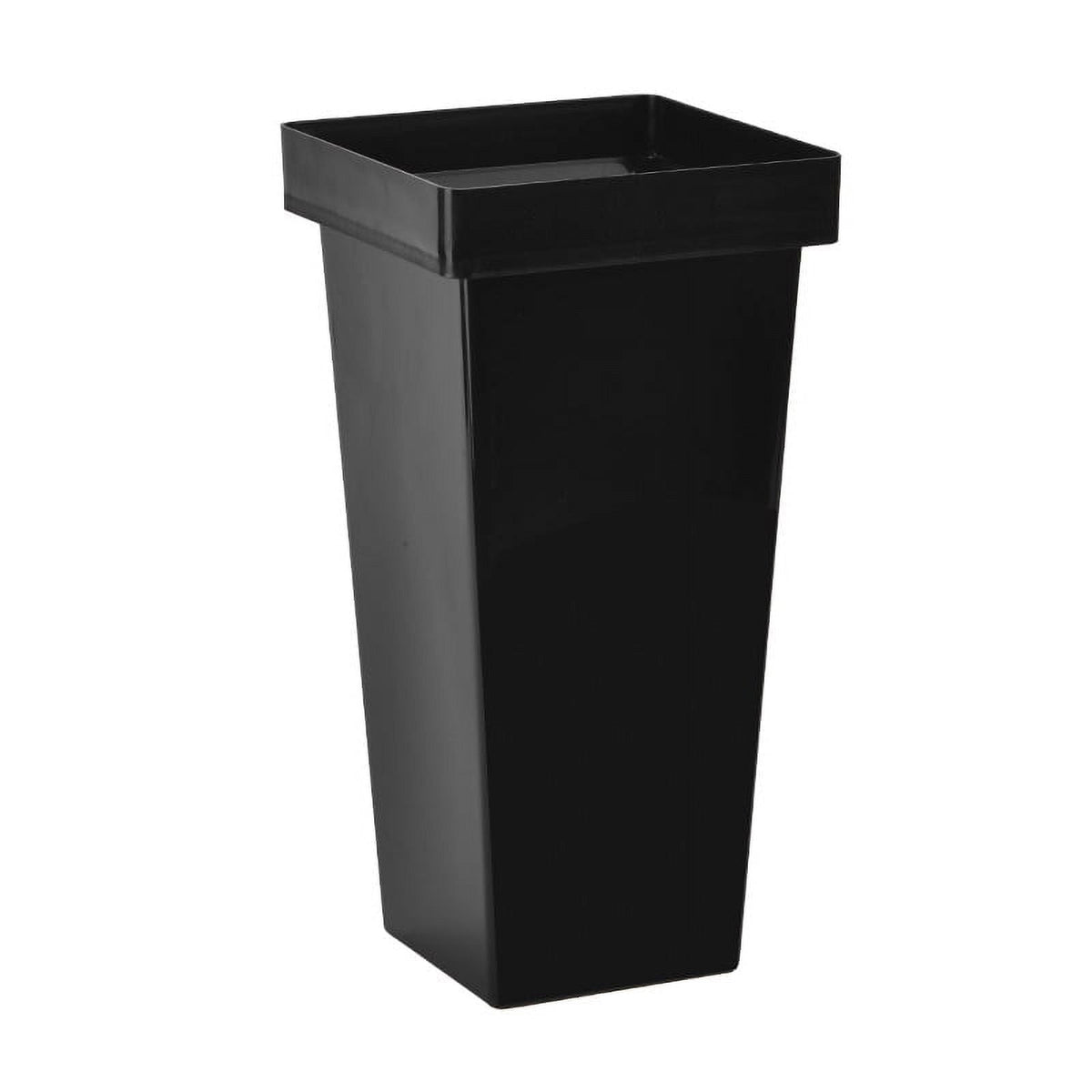 Tutuviw Plastic Flower Vase, Tall Flower Pot Pack of 1, Patio Deck Indoor Outdoor Garden Tree Planters 13.4 Inch (White) 4pcs-Black