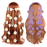 Tutuviw Sunflower Headband, 2 Pcs Adjustable Headband or Crown, Hair Accessories, Costume Headwear for Women and People Attending Special Occasions, Wedding Party, Multicolor Beige, Purple