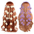 Tutuviw Sunflower Headband, 2 Pcs Adjustable Headband or Crown, Hair Accessories, Costume Headwear for Women and People Attending Special Occasions, Wedding Party, Multicolor Beige, Purple