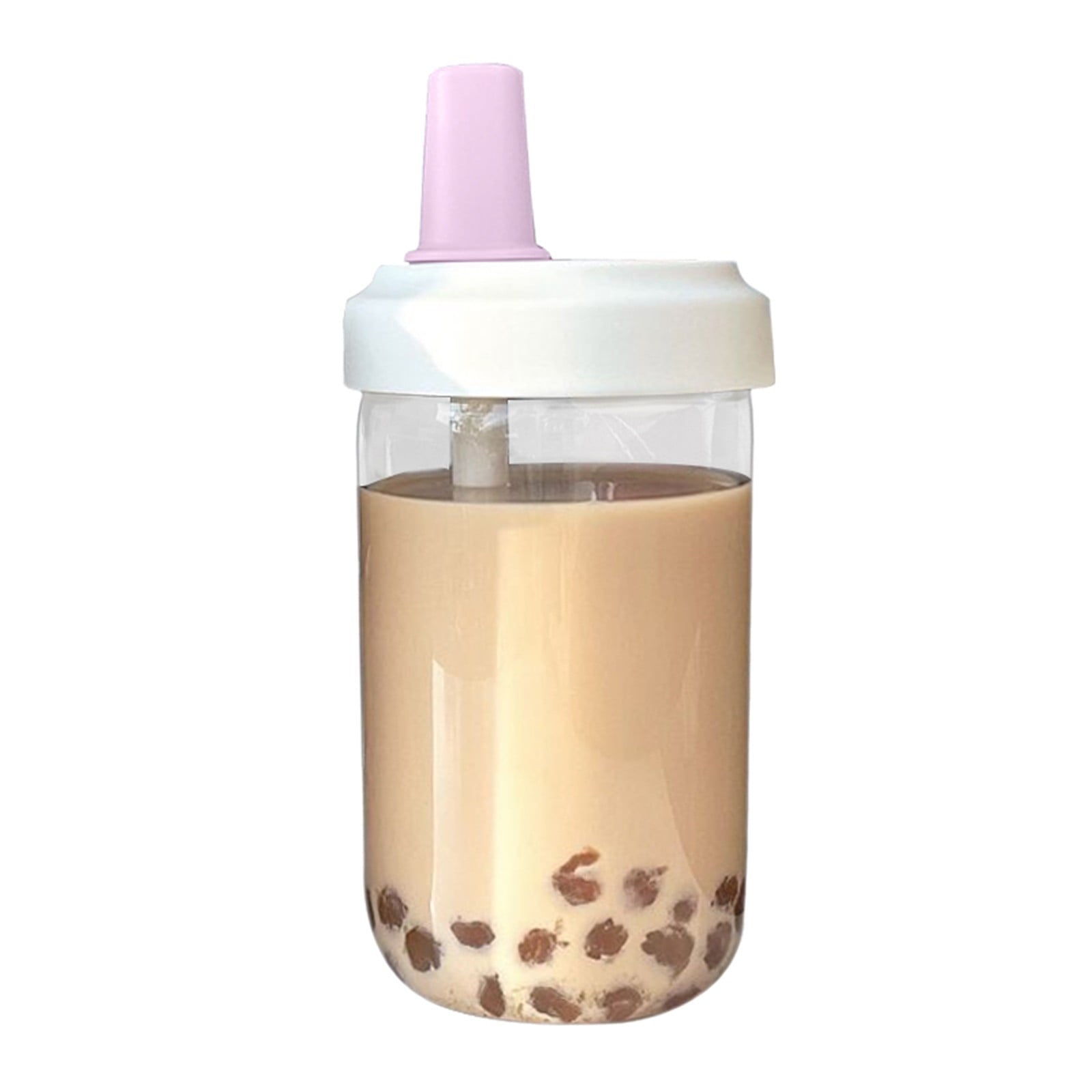 Uanit Reusable Boba Cup for Bubble Tea Boba Tea Cup with Lid and Straw, Leakproof Kawaii Cup, Bubble Tea Cup, Smoothie Tumbler, Insulated, Reusable Straw for Boba Pearls, Boba Gift A Purple