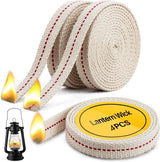 GIXUSIL 26.25 Feet Flat Wide, Oil Lamp Wick, Oil Burner Wick, Cotton Replacement Lanterns Wick with Red Stitch for Kerosene Paraffin Burner Lighting, Lantern Oil Burner, 4 Rolls 32.8'