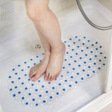 Shower Mats Non Slip Without Suction Cups, 15× 26.8 Inch, PVC Bathroom Mats, Bath Mats for Shower and Bathroom, Quick Drying Green