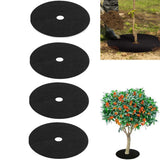 Tutuviw Non Woven Tree Ring, 24.4 inches Round Tree Base Weed Barrier Fabric Cover, Degradable and Reusable Tree Mulch Ring for Landscaping Weed Control, Root Protection Mat