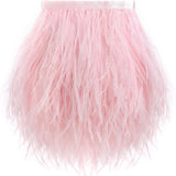 Black Ostrich Feathers Trim,78.7Inx3.15-4.3In Wide Ostrich Feathers Sewing Fringe Trim Ribbon for Latin,Masquerade Decoration Pink