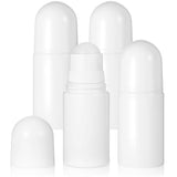 White Plastic Roll-on Bottle,Empty Portioning Bottles,QZS Refillable Anti-perspirant Roller Container,Leak-Proof DIY Deodorant Container with Roller Ball,for Essential Oils Fragrances 4Pack White