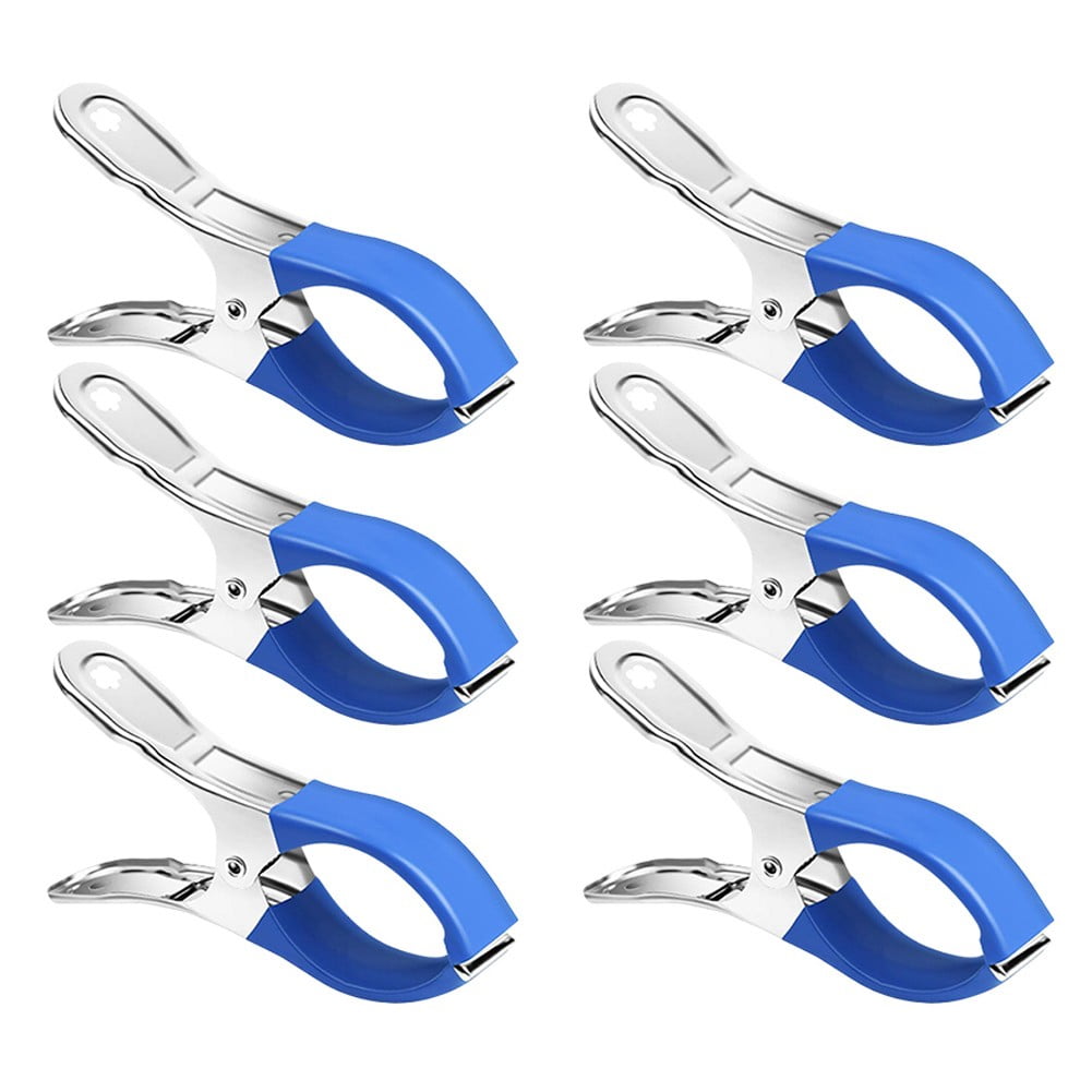 6/30Pcs Pool Cover Clips Stainless Steel Pool Cover Clamps For Above Ground Swimming Pool Wind Guard Clip Black Blue 6pcs blue Blue/Black