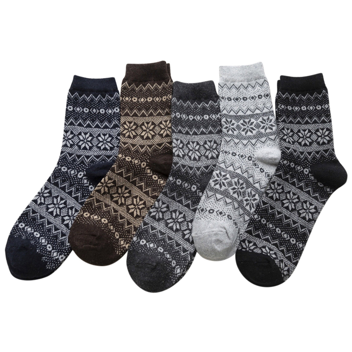 YESIMOLA Socks Womens Wool Socks Warm Thick Winter Warm Boots Cozy Cabin Crew Ladies Socks 5 Pack Socks for Women Ankle High One Size F