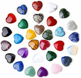 20Pcs Heart Crystals Stones,Love Shaped Polished Stones,Natural Rose Quartz Crystals Amethyst Tiger Eye Chakra Rocks,Energy Healing Gemstones,Chakra Reiki Balancing Gifts