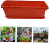 1Pcs Rectangle Planter Box,17.3x7.5x5.5In Watering Plant Container with Drainage Hole,Red Plastic Planters Box for Porch,Yard