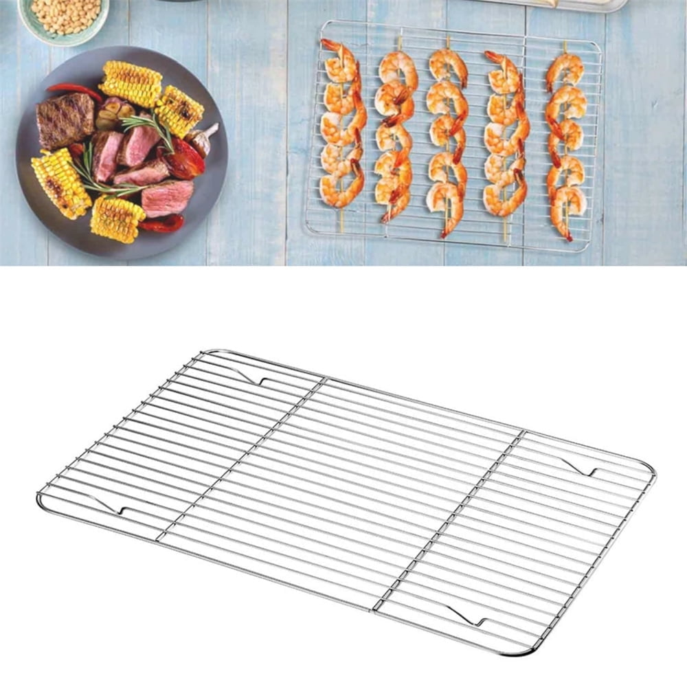 1Pack Kitchen Baking Rack,QZS Small Cooking Rack,Nonstick Wire Grill Net,Stainless Steel Roasting Grid Frame,Oven & Dishwasher Safe,for Picnic Camping Dinning and Outdoors 8"x 6 9"×7"×0.6"