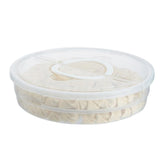 2 Compartments Pizza Storage Container,11.8X3.4In Round Pie Carrier with Lid and Handle,Clear Reusable Pizza Tray for Cupcakes