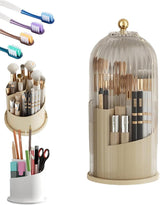 Concealed Toothbrush Holder,Toothbrush Holders for Bathrooms,360 Rotating Waterproof Dustproof Toothpaste Holders with Sliding Lid,for Vanity Makeup Brushes Holder,Pen Holder Storage (C) A