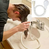Sink Spray Rubber Hose, Sink Hose Attachment for Faucet, Portable Sink Hose Faucet Sprayer, Portable Rubber Hose Nozzle, Handheld Hose Faucet Shower Head White