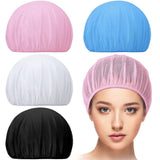 QZS 4 Pcs Mesh Sleep Bonnets,Breathable Shower Caps,Hair Nets Caps for Women,Reusable Multi-color Night Bonnets for Shower,Sleeping,Washing Face Multi-color