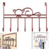 Tutuviw Over the Door Hook,Cat Design Wall Hooks Over Door Hook with 7 Hooks for Back of Bedroom Bathroom Door Punch-Free Coat Rack Organizer Clothes Key Holder Towel Door Coat Hanger,Black Brown