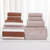 Clearance 8 Pack Plush Absorbent 100% Cotton Bath Towel Set, 2 Bath Towels 4 Hand Towels 2 Washcloths, Luxury 8 Piece Towel Set for Bathroom SPA Gym, Family Bath Towel Set Coffee