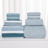 Clearance 8 Pack Plush Absorbent 100% Cotton Bath Towel Set, 2 Bath Towels 4 Hand Towels 2 Washcloths, Luxury 8 Piece Towel Set for Bathroom SPA Gym, Family Bath Towel Set Green