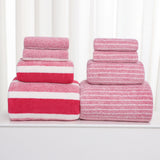 Clearance 8 Pack Plush Absorbent 100% Cotton Bath Towel Set, 2 Bath Towels 4 Hand Towels 2 Washcloths, Luxury 8 Piece Towel Set for Bathroom SPA Gym, Family Bath Towel Set Pink