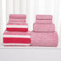 Clearance 8 Pack Plush Absorbent 100% Cotton Bath Towel Set, 2 Bath Towels 4 Hand Towels 2 Washcloths, Luxury 8 Piece Towel Set for Bathroom SPA Gym, Family Bath Towel Set Pink