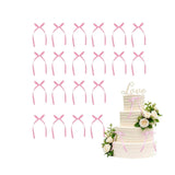 QZS Bow Cupcake Ribbons,Durable Birthday Cake Decorations for Women and Girls,20Pack Black Cute Dessert Bow Tie for Party,Wedding Pink
